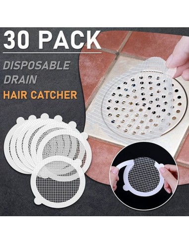 Attrape-cheveux jetable pour drain de douche, 30 pièces 