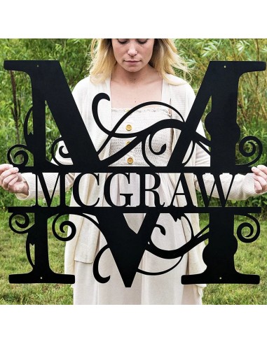 Personalized Name Metal Iron Monogram Sign Custom Outdoor Hanging Family Name Sign Garden Door Sign Wedding Party Wall Decor 