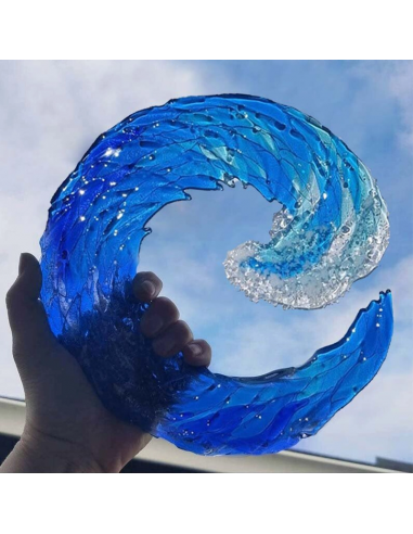 Sculpture En Verre Fusionné Ocean Wave 