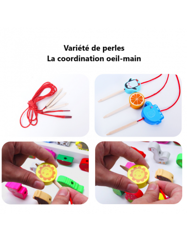 Perles de laçage éducatif 