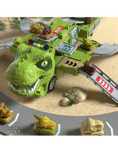 🦖Nouvel Ensemble de Jouets de Piste de Camion d’Ingénierie Transformant les Dinosaures 