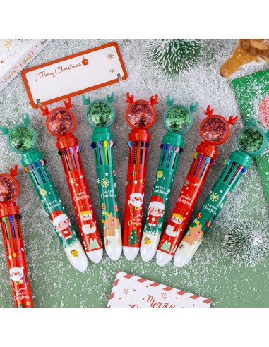 Ensemble de stylos à paillettes de Noël 