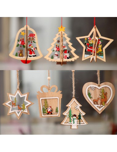 Pendentif en Bois de Noël 