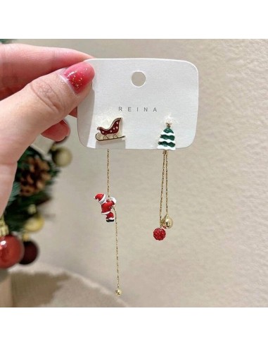 Boucles d'Oreilles Père Noël Asymétriques 