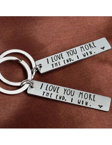 " I LOVE YOU MORE. THE END. I WIN." Porte-clés Drôle de Cadeau de Noël🎁 