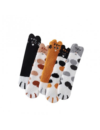 Chaussettes pelucheuses patte de chat 