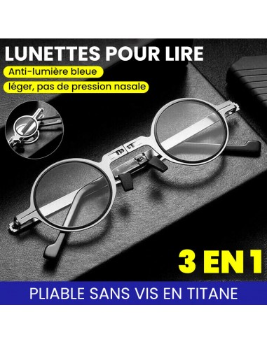 Lunettes de Lecture Pliables Anti-Lumière Bleue en Titane 