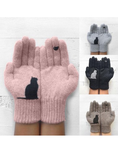 Gants en Coton Imprimés Motif Chat 