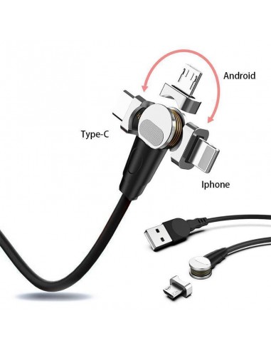 Câble de Chargement Magnétique à Rotation de 180 