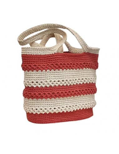 Sac au crochet Terracota et écru - Fait-main 