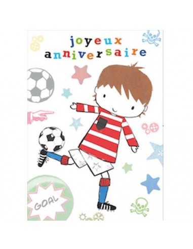 Carte anniversaire Petit footballer 