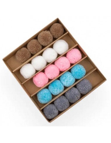 Pompons - Boite de 20 pompons pastels 