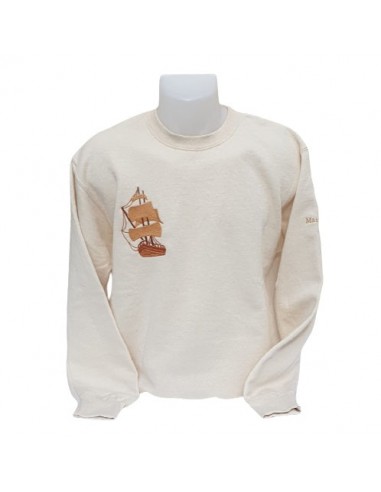 Sweat-Shirt écru - Broderie Bateau 