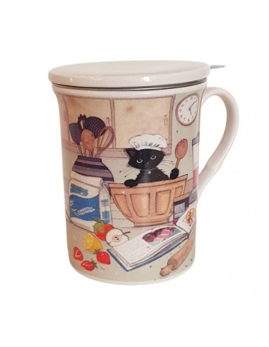 MUG tisanière - Chaton en cuisine 