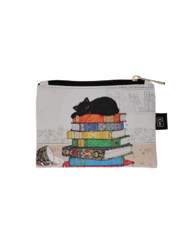 Trousse carrée KIUB chaton sur livres 