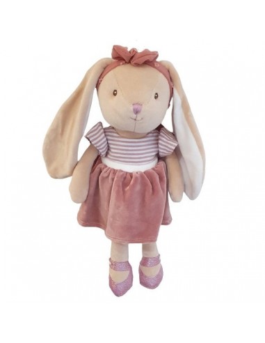 Peluche lapin Bunny sister - Robe vieux rose 