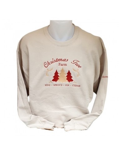 Sweat-Shirt sable - Broderie Christmas Tree Farm 