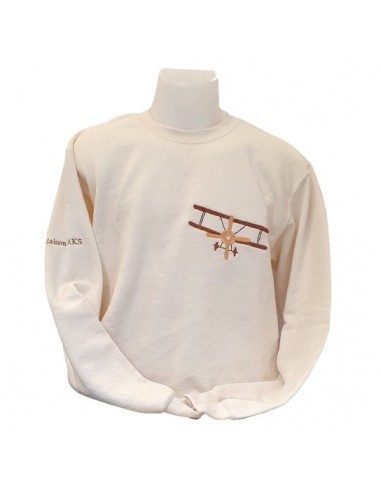 Sweat-Shirt écru - Broderie Avion 