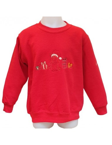 Sweat-shirt rouge enfant - Broderie Ourson et cadeaux 