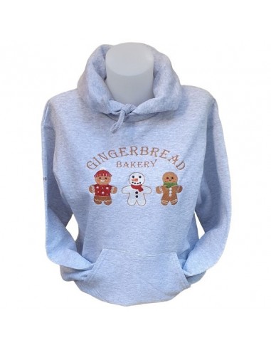 Sweat-shirt gris chiné -  Broderie Gingerbread Bakery 