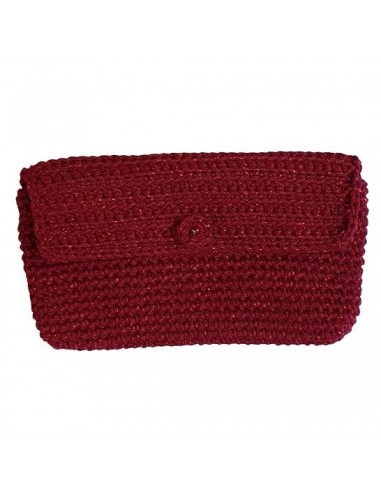 Pochette au crochet en coton rouge brillant 