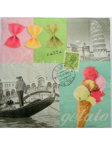 Serviette papier décor Viva Italia 