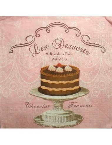 Serviette papier décor Les desserts 