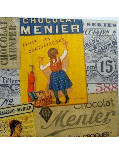 Serviette papier décor Chocolat Meunier 