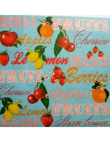 Serviette papier décor Fruits 