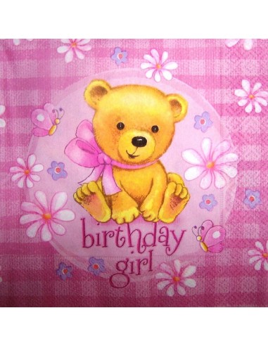 Serviette papier décor Birthday Girl 