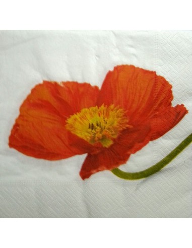 Serviette papier décor Coquelicot 