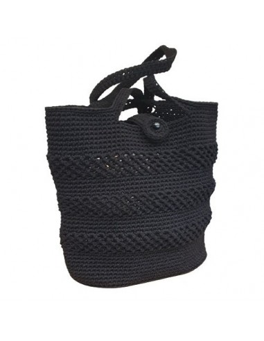 Sac au crochet noir - Fait-main 