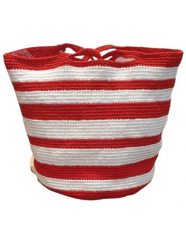 Grand sac au crochet fait-main - Rouge et blanc 