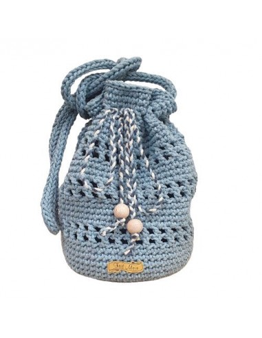 Sac bourse au crochet bleu clair - Fait-main 