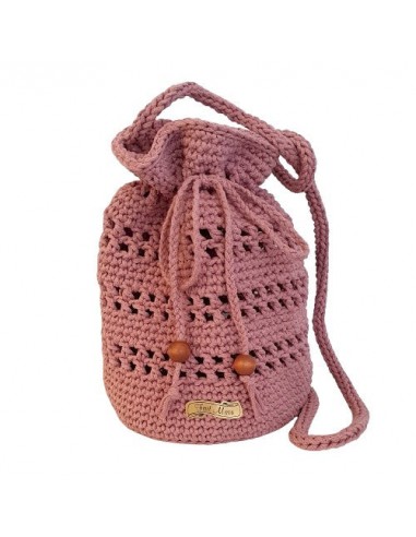 Sac bourse au crochet vieux rose - Fait-main 