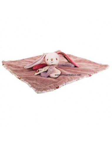 Doudou plat lapin rose Bibi 