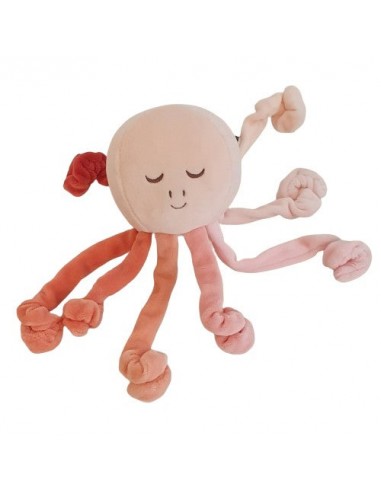 Pieuvre en peluche rose avec tentacules 