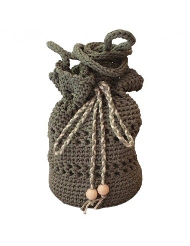 Sac bourse au crochet vert foncé - Fait-main 