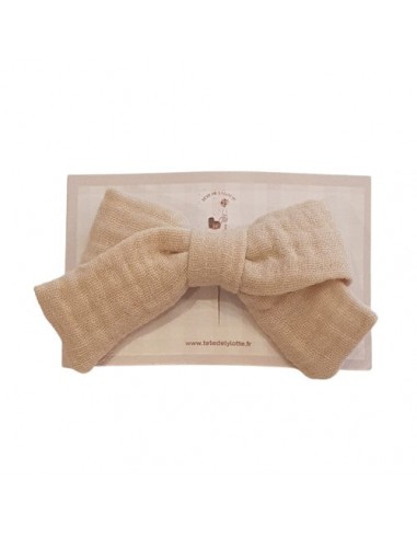 Barrette Nœud croisé beige 