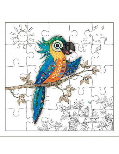 Carte Puzzle PERROQUET - 25 pièces 