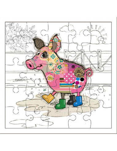 Carte Puzzle COCHON - 25 pièces 