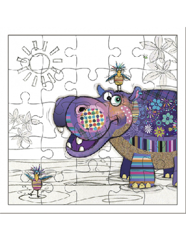 Carte Puzzle HIPPOPOTAME - 25 pièces 