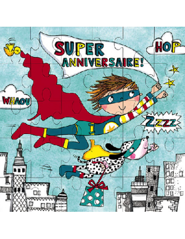 Carte Puzzle Super anniversaire - 25 pièces 