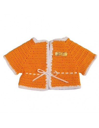 Gilet au crochet en coton orange 