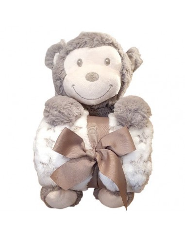 Peluche singe et sa couverture polaire 