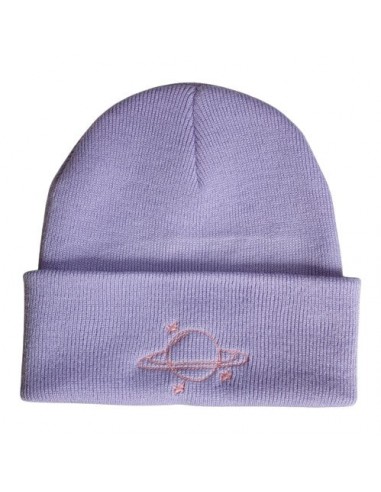 Bonnet mauve - Broderie Planète 