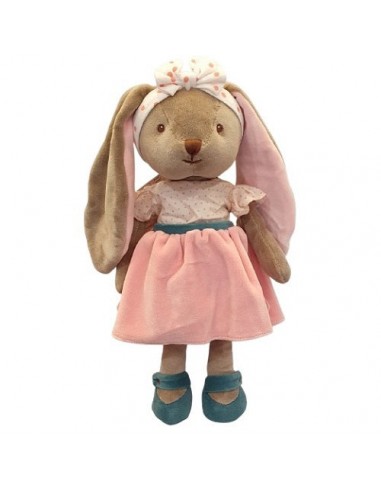 Peluche lapin Bunny sister - Robe rose 