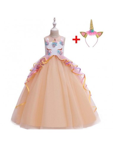 Prinzessin Orange Einhorn Kleid 