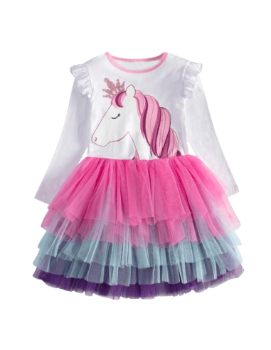 Prinzessin Einhorn Kleid Lange Ärmel 