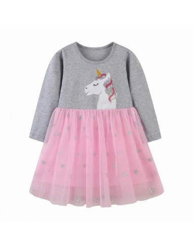 Mädchen Einhorn Kleid Beige 